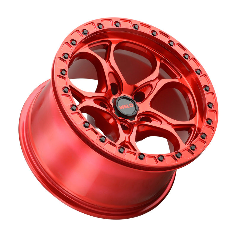 Weld Off-Road W906 17X10 Ledge Beadlock 5X127 ET-25 BS4.50 Candy Red / Red Ring 71.5-thumbmail-2