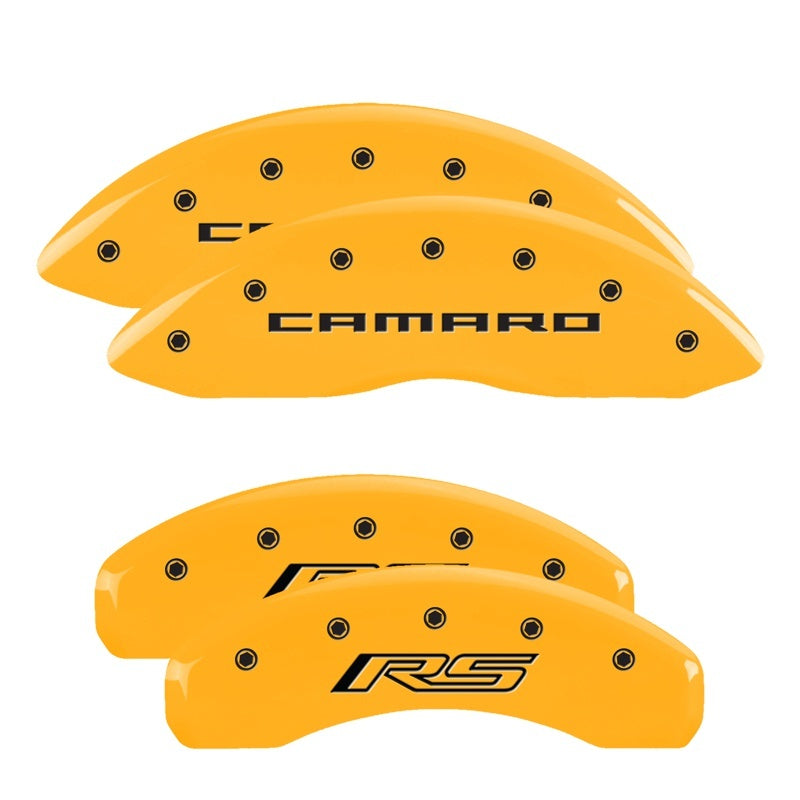 MGP 4 Caliper Covers Engraved Front Gen 5/Camaro Engraved Rear Gen 5/RS Yellow finish black ch-thumbmail-3