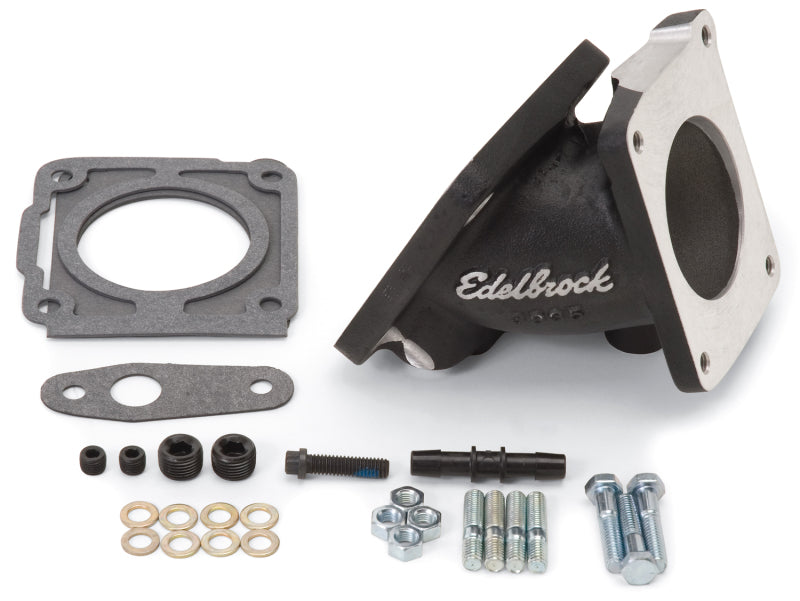 Edelbrock EFI Throttle Body Adaptor (Elbow) Ford Mustang 94-95 w/ Black Mini Texture Powder Coat-thumbmail-3