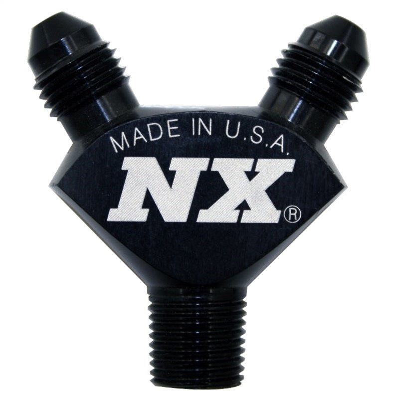 Nitrous Express 1/8NPT x 3AN x 3AN Billet Pure-Flo Y Fitting - Black-thumbmail-2