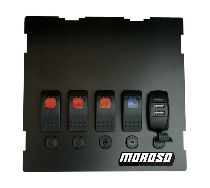Moroso 99-04 Mazda Miata NB Radio/HVAC Pocket Block Off Plate With Switches-thumbmail-3