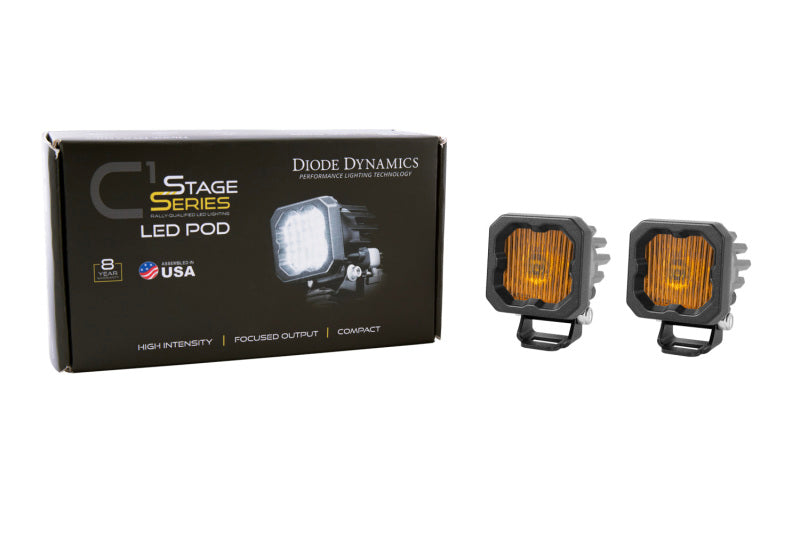 Diode Dynamics Stage Series C1 LED Pod - Yellow SAE Fog Standard ABL (Pair)-thumbmail-5