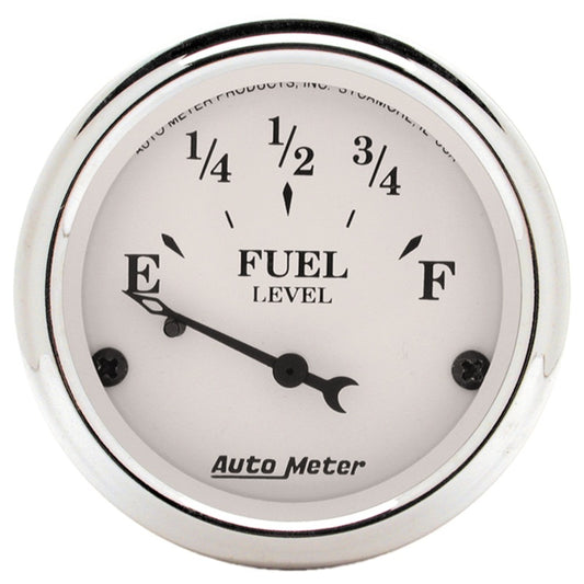 Autometer 2-1/16in 0-90 Fuel Level Air-Core GM Old Tyme White Gauge