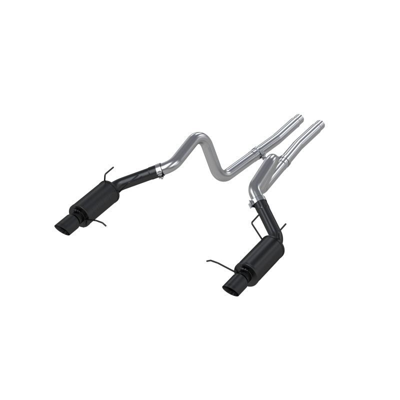 MBRP 11-14 Ford Mustang GT 5.0L 3in Cat Back Dual Split Rear Street Version 4in Tips - Black-thumbmail-3