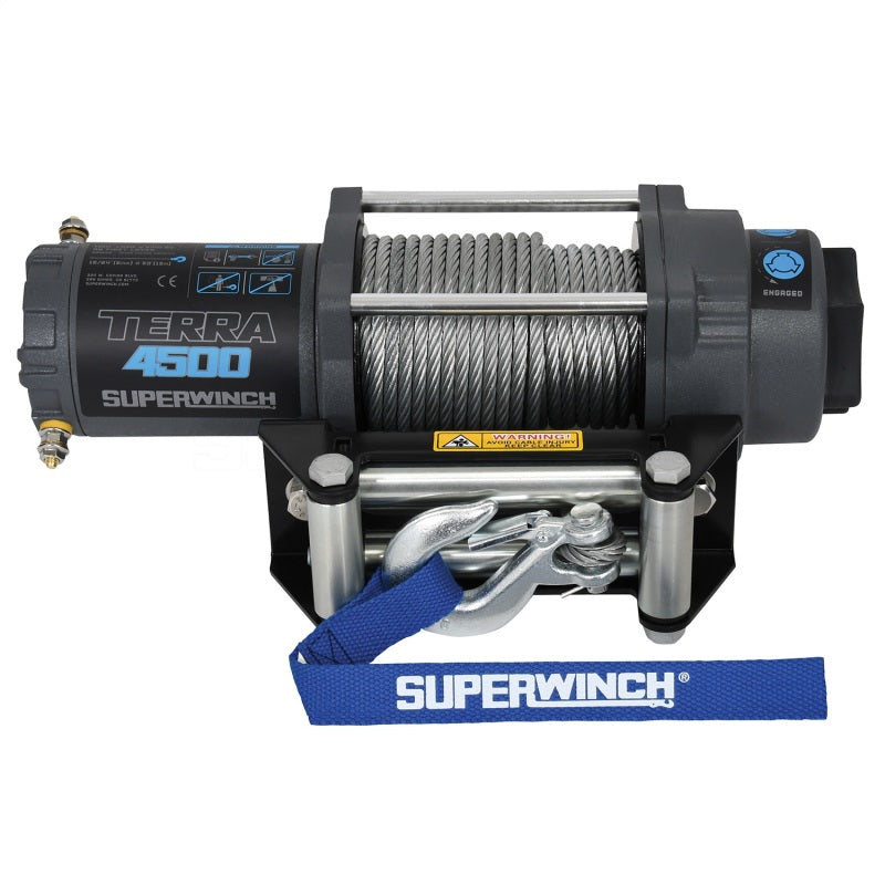 Superwinch 4500 LBS 12V DC 15/64in x 50ft Steel Rope Terra 4500 Winch - Gray Wrinkle-thumbmail-9