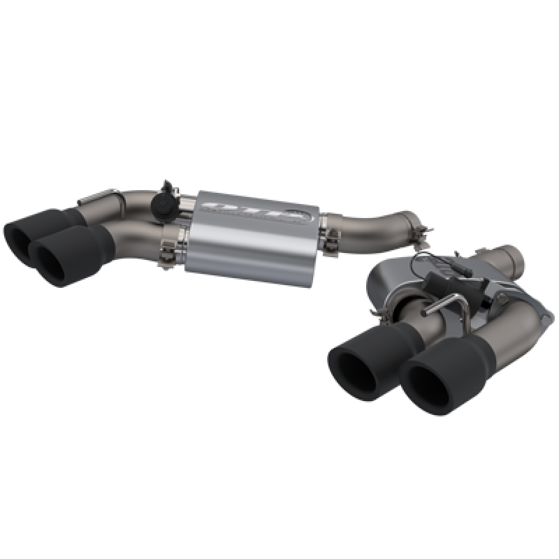 QTP 16-18 Chevrolet Camaro SS 6.2L 304SS Screamer Axle Back Exhaust Tip w/3.5in Quad Black Tips-thumbmail-2