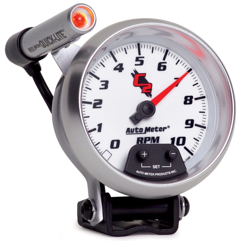 Autometer C2 3 3/4 inch 10000RPM In-Dash Tachometer w/ Ext. Quick-Lite