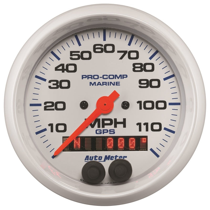 Autometer Gauge GPS Speedometer 3-3/8in 120 MPH Marine White Gauge-thumbmail-1