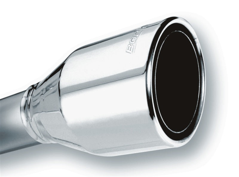Borla 2.5in Inlet 4.5in Round Rolled Angle Cut Phantom X 7.75in Long Embossed Universal Exhaust Tips-thumbmail-2