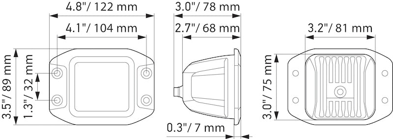 Hella Universal Black Magic 3.2in L.E.D. Cube Kit - Flood Beam (Flush Mount)-thumbmail-15