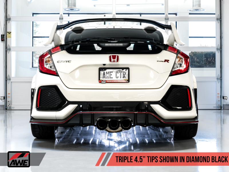 AWE Tuning 2017+ Honda Civic Type R Touring Edition Exhaust w/Front & Mid Pipe - Diamond Blk Tips-thumbmail-7