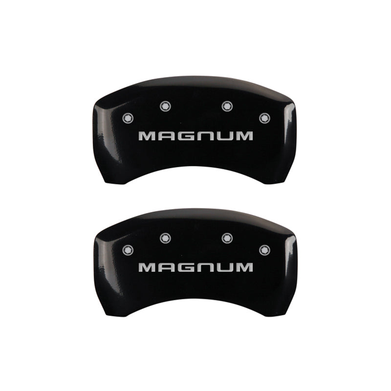 MGP 4 Caliper Covers Engraved Front & Rear Magnum Black finish silver ch