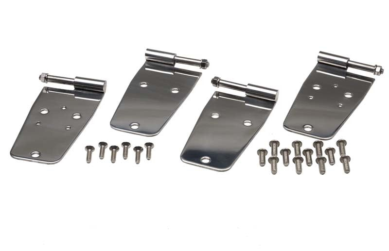 Kentrol 76-93 Jeep CJ/Wrangler YJ Door Hinge Set 4 Pieces - Polished Silver-thumbmail-1