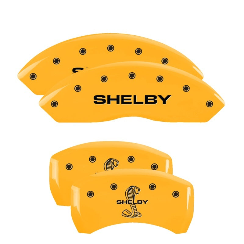 MGP 4 Caliper Covers Engraved Front Shelby Engraved Rear Tiffany Snake Yellow finish black ch-thumbmail-3