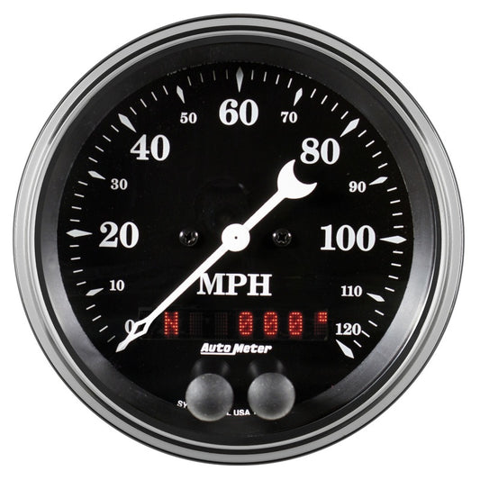 Auto Meter Gauge Speedometer 3 3/8in 120mph GPS Old Tyme Black