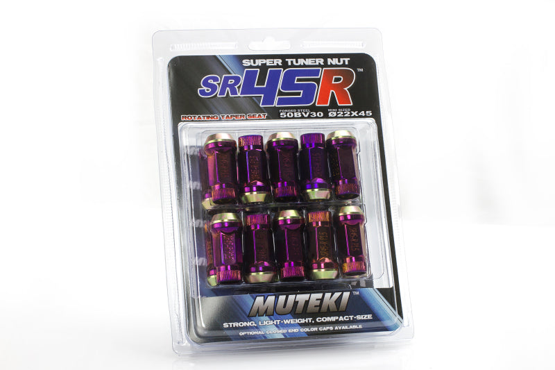 Wheel Mate Muteki HR38 Open End Lug Nuts 12x1.50 Black Chrome / Yellow Ring-thumbmail-2