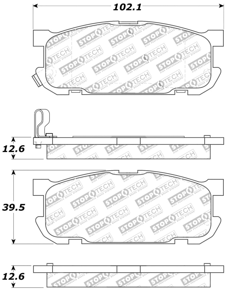 StopTech Performance 01-05 Miata w/ Sport Suspension Rear Brake Pads D891-thumbmail-8