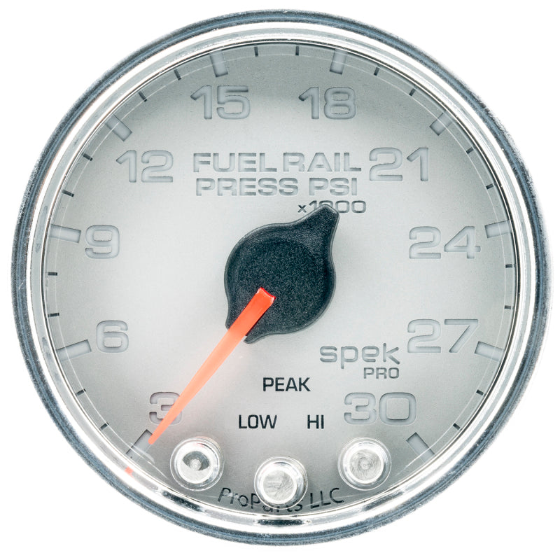 Autometer Spek-Pro Gauge Rail Press 2 1/16in 30Kpsi Stepper Motor W/Peak & Warn Slvr/Chrm-thumbmail-2