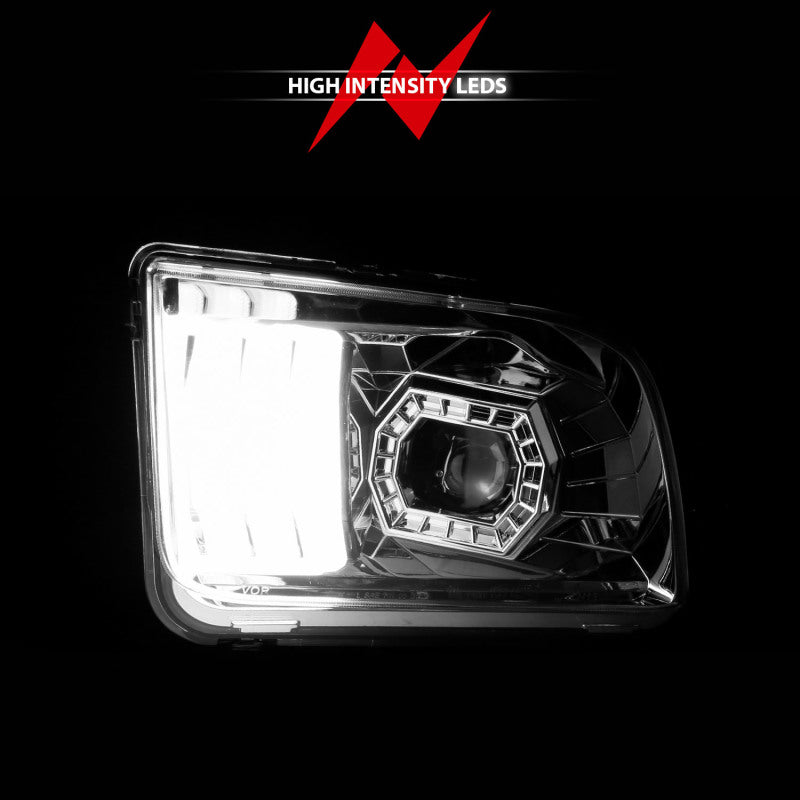 ANZO 05-09 Ford Mustang (w/Factory Halogen HL Only) Projector Headlights w/Light Bar Chrome Housing-thumbmail-7