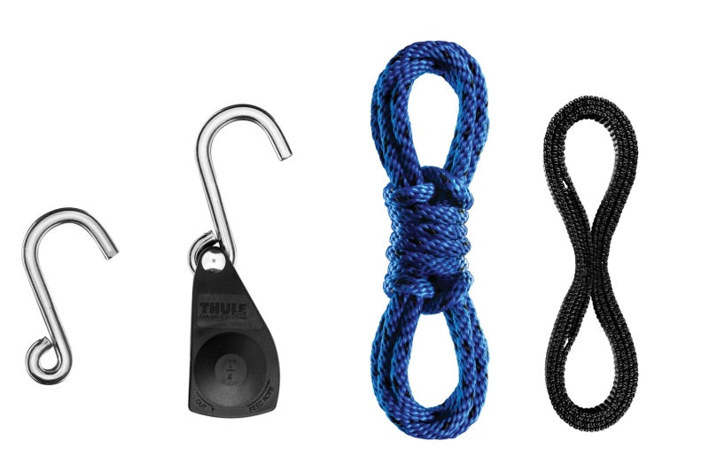 Thule QuickDraw Ratchet System (For Boat Bow/Stern) Includes (2) 13in. Rope & 4 Hooks - Black/Silver-thumbmail-3