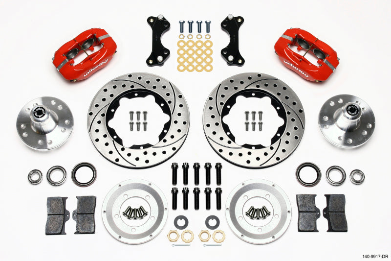Wilwood Forged Dynalite Front Kit 11.00in Drilled-Red WWE ProSpindle-thumbmail-1