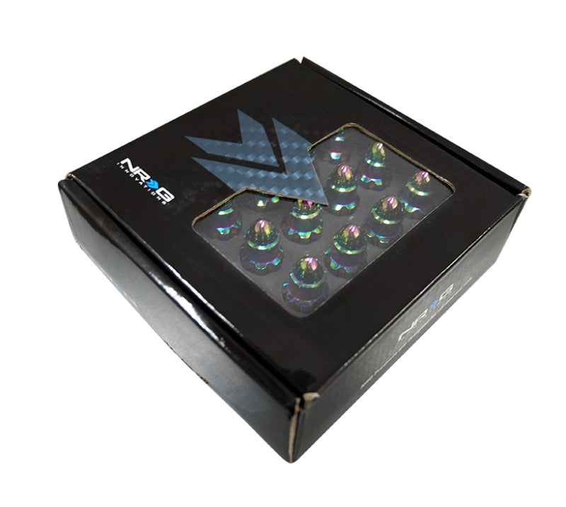 NRG 500 Series M12 X 1.5 Bullet Shape Steel Lug Nut Set - 21 Pc w/Lock Key - Neochrome-thumbmail-11