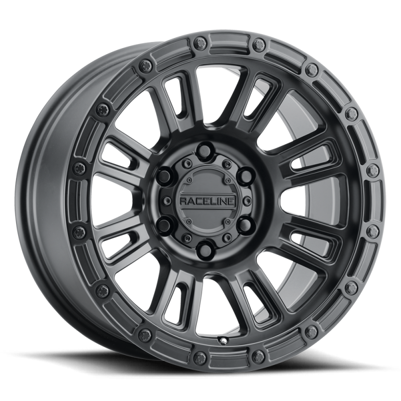 Raceline 956B Compass 17x9in / 6x139.7 BP / -12mm Offset / 106.1mm Bore - Satin Black Wheel-thumbmail-1