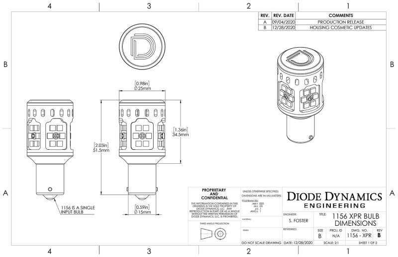 Diode Dynamics 1156 XPR LED Bulb - Cool - White (Pair)-thumbmail-4