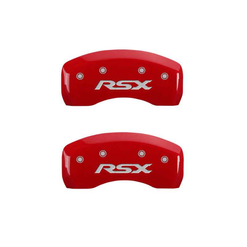 MGP 4 Caliper Covers Engraved Front Acura Engraved Rear RSX Red finish silver ch-thumbmail-4