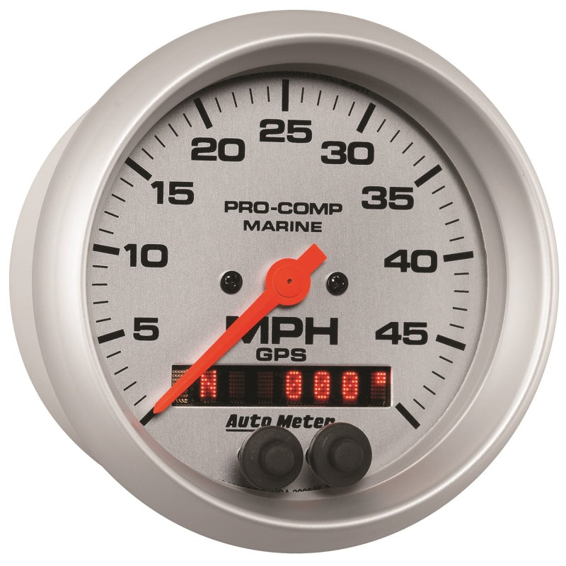 Autometer Marine Silver Ultra-Lite 3-3/8in 50MPH GPS Speedometer Gauge-thumbmail-2