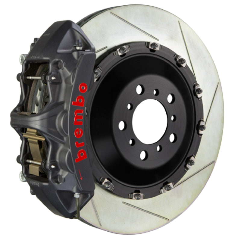 Brembo 2023 Volkswagen Tiguan R (Mk2) Front GTS BBK 6-Piston 405x34 2-Piece Rotors Slotted - Black H-thumbmail-1
