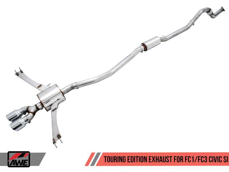 AWE Tuning 2016+ Honda Civic Si Touring Edition Exhaust w/Front Pipe & Dual Chrome Silver Tips-thumbmail-10