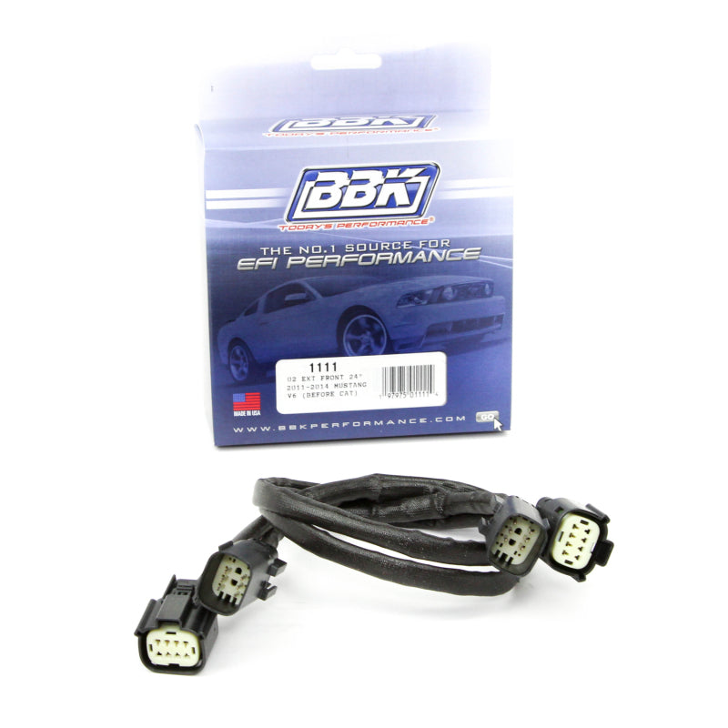 BBK 11-14 Mustang V6 Front O2 Sensor Wire Harness Extensions 24 (pair)-thumbmail-3