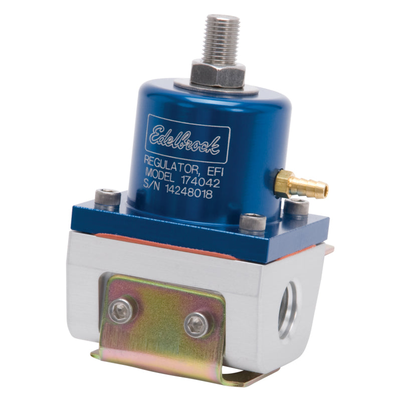 Edelbrock Fuel Pressure Regulator EFI 180 GPH 35-90 PSI -6 In/Out -6 Return Blue/Clear-thumbmail-11