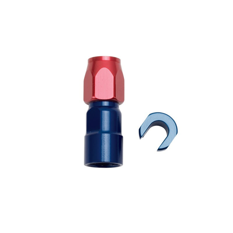 Russell Performance 3/8in SAE Quick Disc Female to -6 Hose Red/Blue Straight Hose End-thumbmail-5