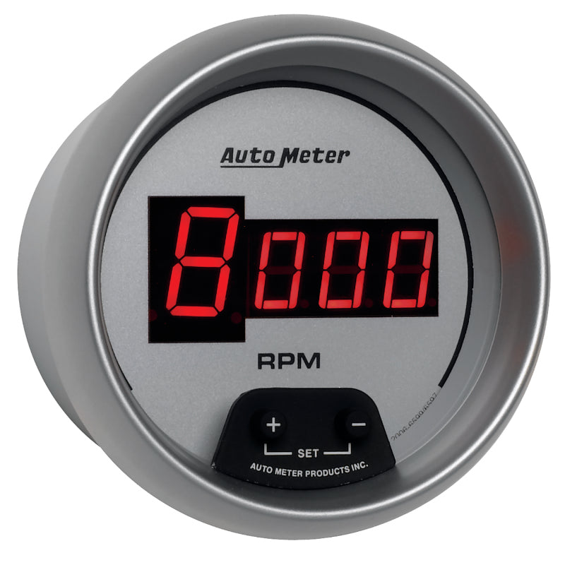 AutoMeter Gauge Tach 3-3/8in. 10K RPM In-Dash Digital Silver Dial W/ Red Led-thumbmail-3