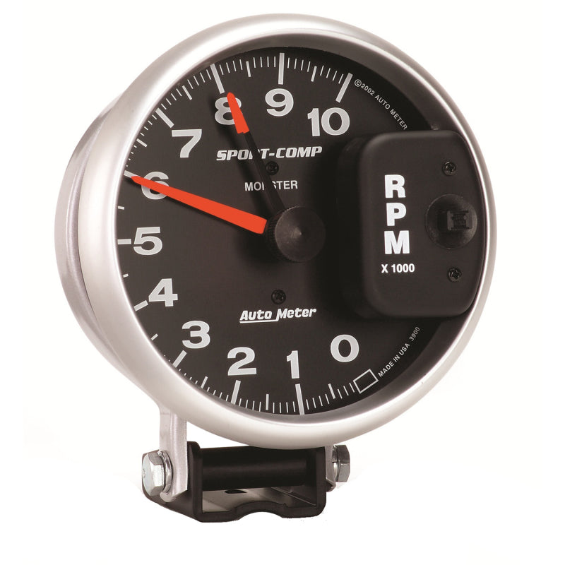 AutoMeter Gauge Tachometer 5in. 10K RPM Pedestal W/ Red Line Sport-Comp-thumbmail-3