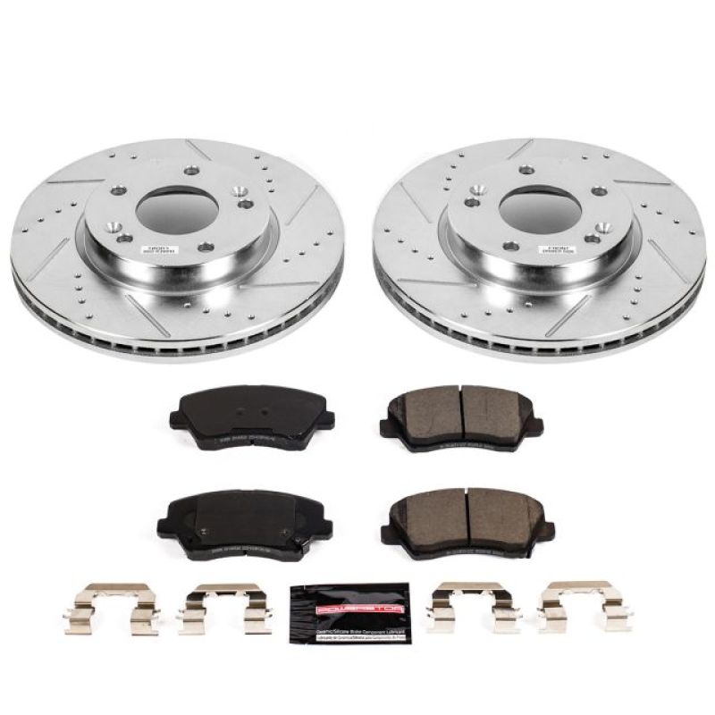 Power Stop 16-17 Hyundai Veloster Front Z23 Evolution Sport Brake Kit-thumbmail-1