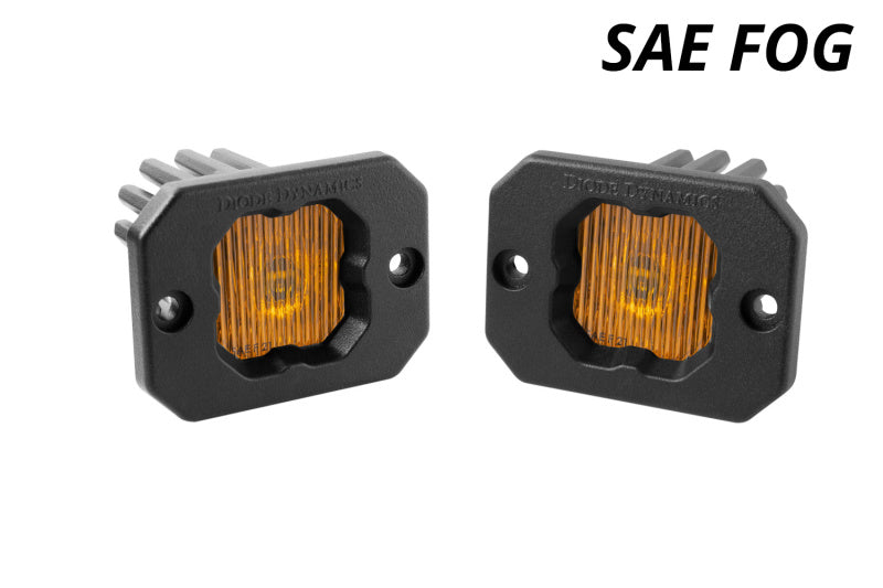 Diode Dynamics Stage Series C1 LED Pod - Yellow SAE Fog Flush ABL (Pair)-thumbmail-4