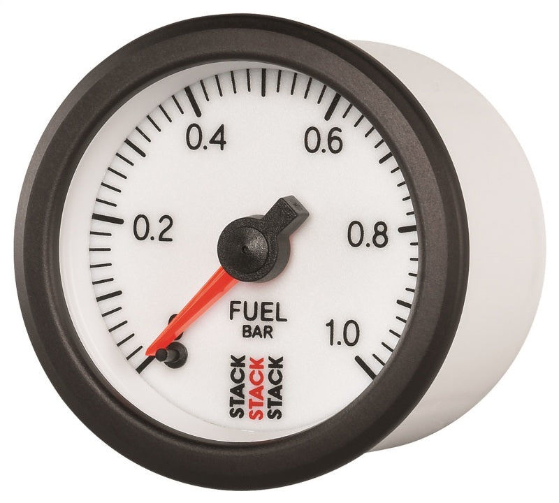 Autometer Stack 52mm 0-1 Bar M10 Male Pro Stepper Motor Fuel Pressure Gauge - White-thumbmail-4