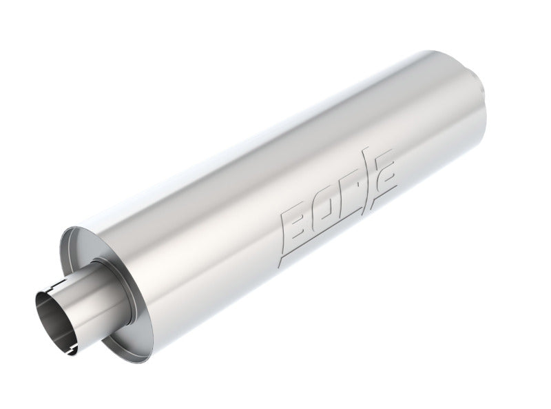 Borla Heavy Duty (Truck) Muffler - 3in Center-Center 24in x 6.75in Round (Notched)-thumbmail-2