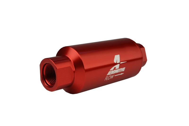 Aeromotive In-Line Filter - AN-10 size - 40 Micron SS Element - Red Anodize Finish-thumbmail-4