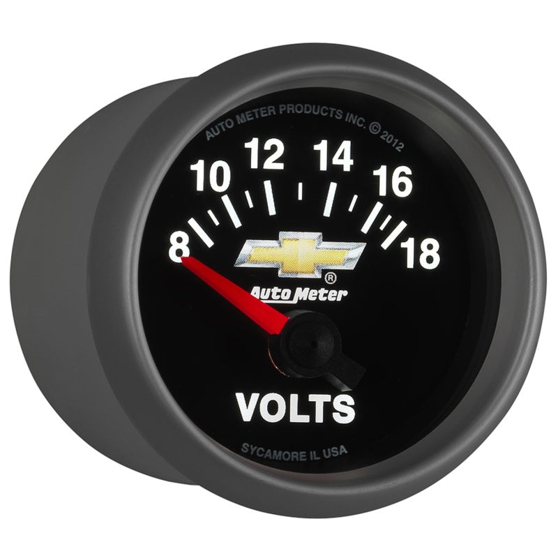 AutoMeter Gauge Voltmeter 2-1/16in. 18V Electric Chevy Gold Bowtie-thumbmail-4