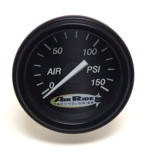 Ridetech Air Pressure Gauge Single Needle Black Face 150psi w/ Fittings