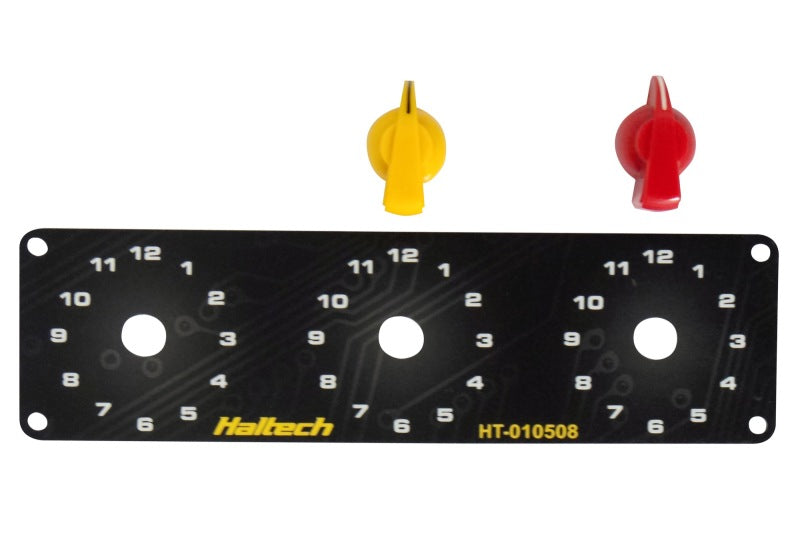 Haltech Triple Switch Panel Kit w/Yellow & Red Knobs-thumbmail-3
