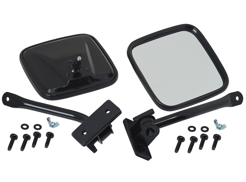 Kentrol 97-18 Jeep Wrangler TJ/JK E-Z Detach Mirrors Pair - Powdercoat Black-thumbmail-1