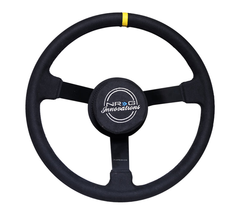 NRG Reinforced Steering Wheel (380mm) Nascar/ Alcantara 3 Spoke w/ NRG Logo/ Removable Crushed Pad-thumbmail-4