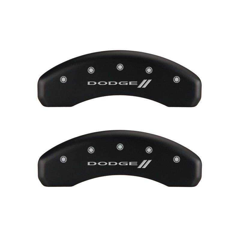 MGP 4 Caliper Covers Engraved Front & Rear With stripes/Dodge Red finish silver ch-thumbmail-5