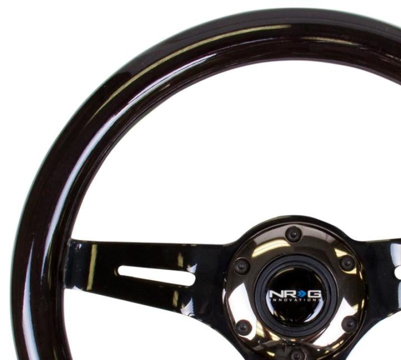 NRG Classic Wood Grain Steering Wheel (310mm) White w/Neochrome 3-Spoke Center-thumbmail-2