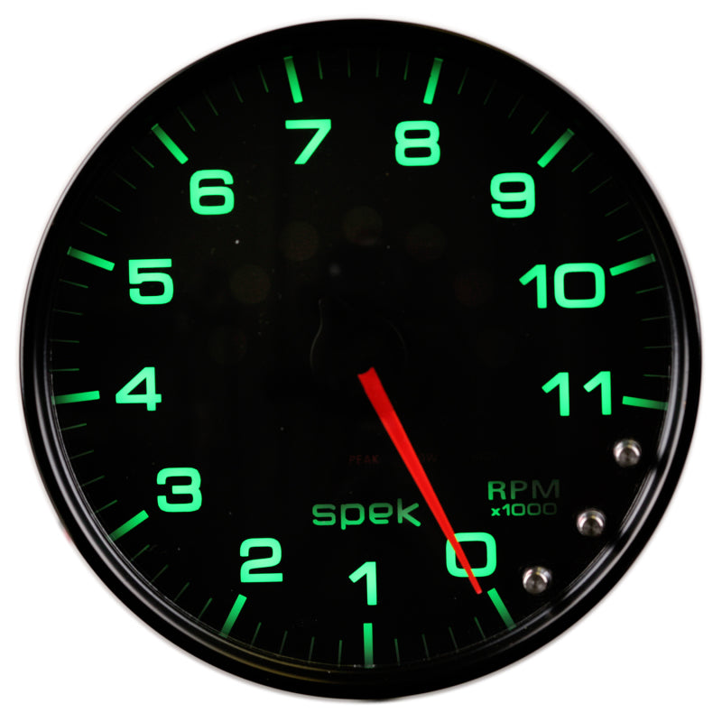 Autometer Spek-Pro Gauge Tachometer 5in 11K Rpm W/Shift Light & Peak Mem Black/Black-thumbmail-3